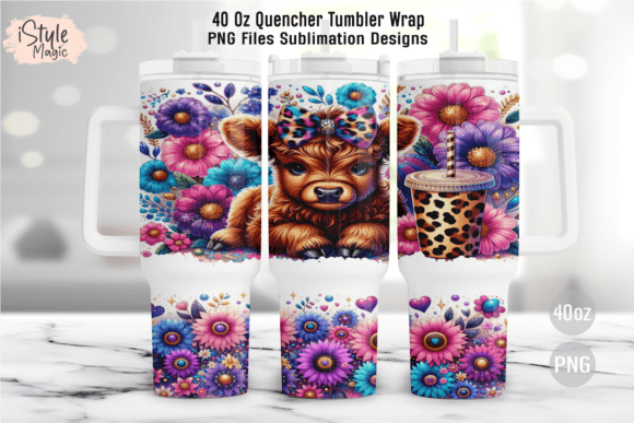Download Baby Highland Cow 40oz Tumbler Wrap PNG - 40oz Collection