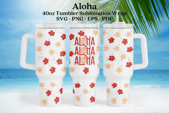 Download Aloha Summer 40oz Tumbler Wrap SVG - 40oz Collection