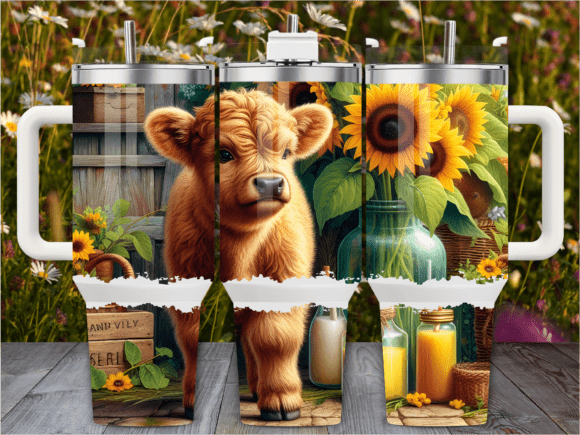 Download Farmhouse Highland Cow 40oz Tumbler Wrap - 40oz Collection