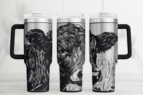 Download Highland Cow 40oz Laser Tumbler Wrap SVG - 40oz Collection