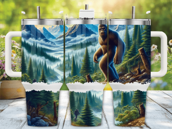 Download Bigfoot Mountain 40oz Tumbler Wrap Png - 40oz Collection