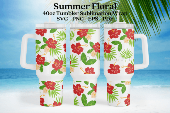 Download Tropical Floral Summer 40oz Tumbler Wrap - 40oz Collection