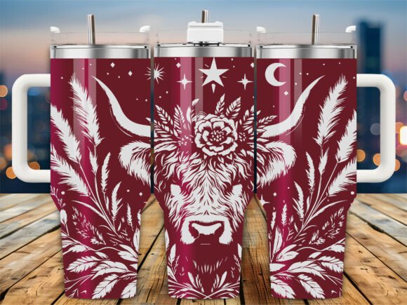Download Celestial Highland Cow 40oz Tumbler Wrap - 40oz Collection
