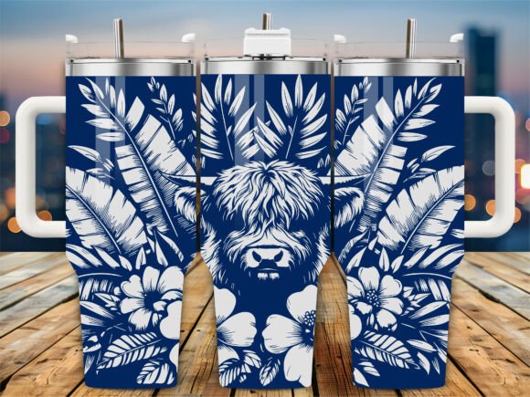 Download Tropical Highland Cow 40oz Tumbler Wrap - 40oz Collection