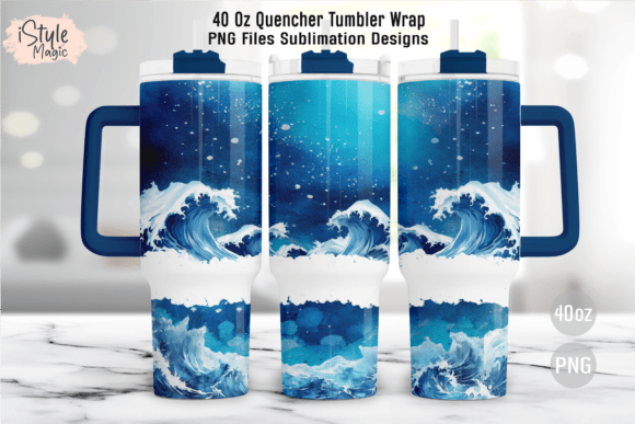Download Ocean Waves Summer 40oz Tumbler Wrap PNG - 40oz Collection