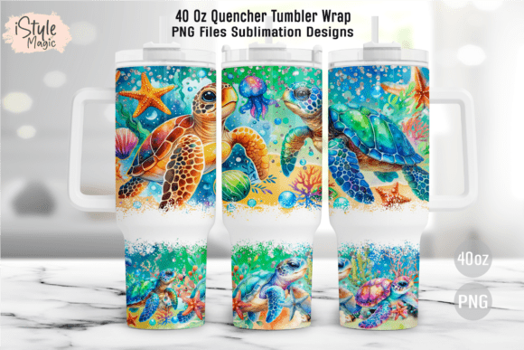 Download Sea Turtle Summer 40oz Tumbler Wrap PNG - 40oz Collection